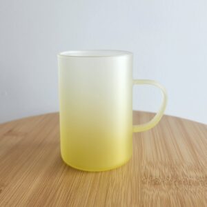 Sarı Renk Buzlu Cam Çay Fincanı 6x9cm