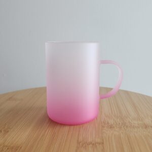 Pembe Renk Buzlu Cam Çay Fincanı 6x9cm