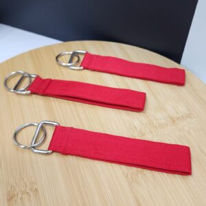 Kişiselleştirilebilir Kumaş Anahtarlık Kırmızı 2.5x15cm 5 Adet
