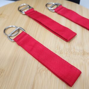 Kişiselleştirilebilir Kumaş Anahtarlık Kırmızı 2.5x15cm 5 Adet