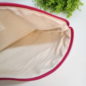 Fuşya Fermuarlı Alt Kısmı Süblimasyona Uygun Kumaşlı Clutch Çanta