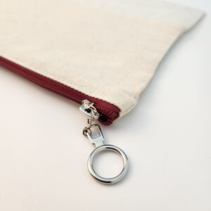 Bordo Fermuarlı Alt Kısmı Süblimasyona Uygun Kumaşlı Clutch Çanta