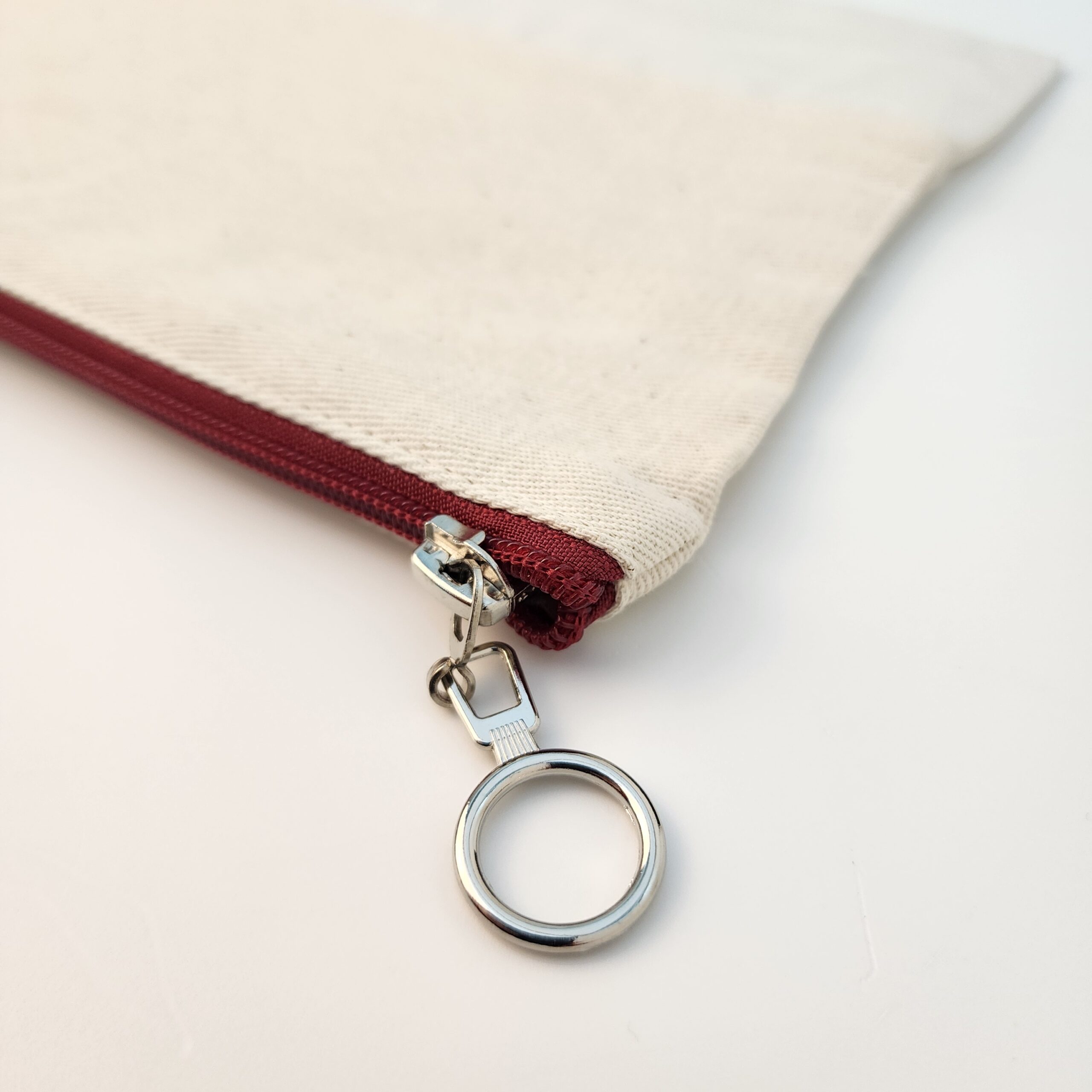 Bordo Fermuarlı Alt Kısmı Süblimasyona Uygun Kumaşlı Clutch Çanta - Görsel 2