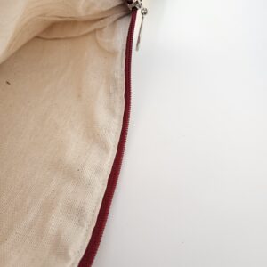 Bordo Fermuarlı Alt Kısmı Süblimasyona Uygun Kumaşlı Clutch Çanta