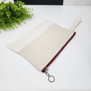 Bordo Fermuarlı Alt Kısmı Süblimasyona Uygun Kumaşlı Clutch Çanta