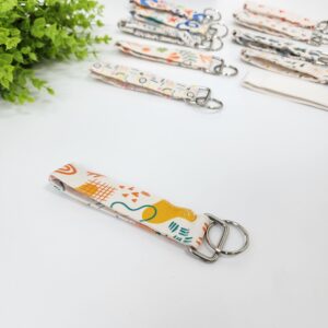 Kişiselleştirilebilir Sarı Mavi Detaylı Şekilli Kumaş Anahtarlık 2.5x15cm