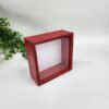 Kişiselleştirilebilir Ön Yüzü Pleksi Ahşap Hazneli Kırmızı Kumbara