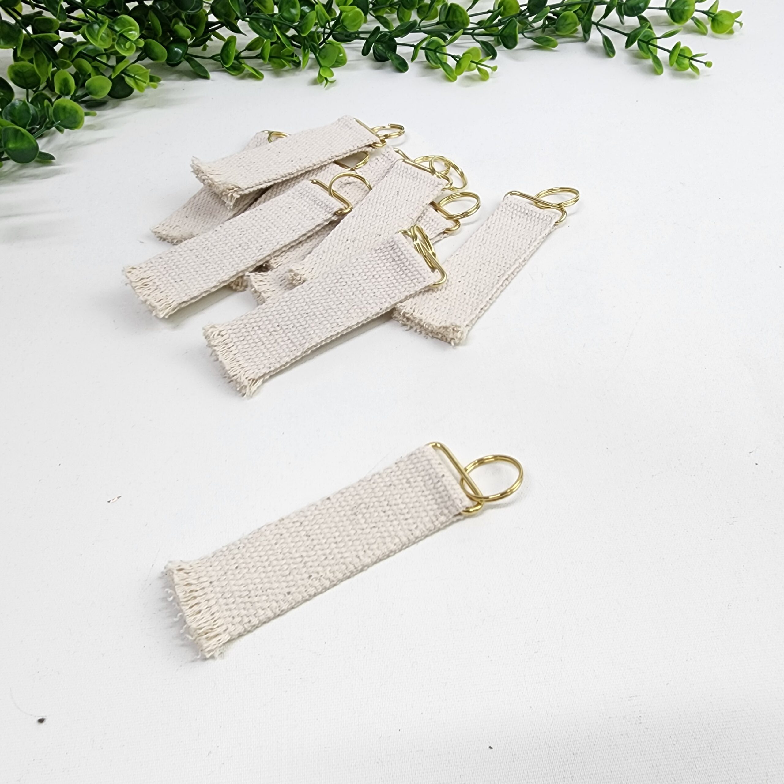 Kişiselleştirilebilir Gold Aksesuarlı Kordon Anahtarlık 3x11cm 10 Adet - Görsel 2