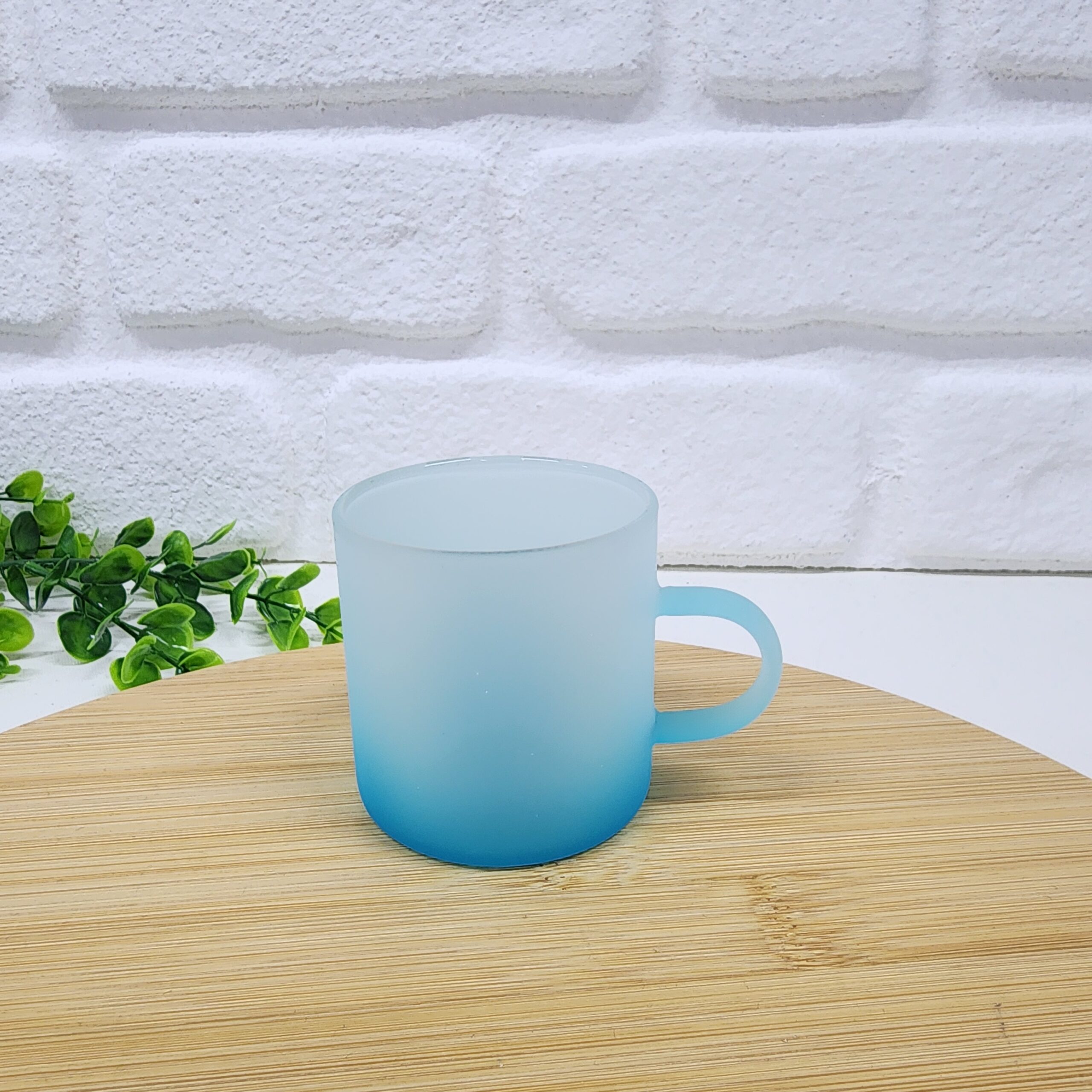 Mavi Renk Buzlu Cam Kahve Fincanı 6x6cm